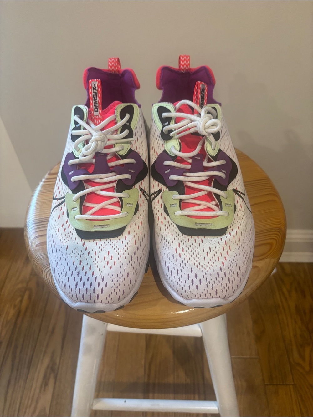 Nike White Sneakers with Purple & Pink Accents